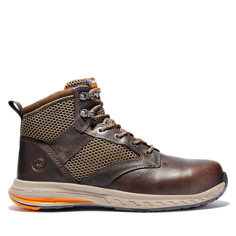 Timberland Pro Μποτακια Ανδρικα Βαθυ Καφε - Drivetrain Comp Toe Mid - Greece 7204569-OZ